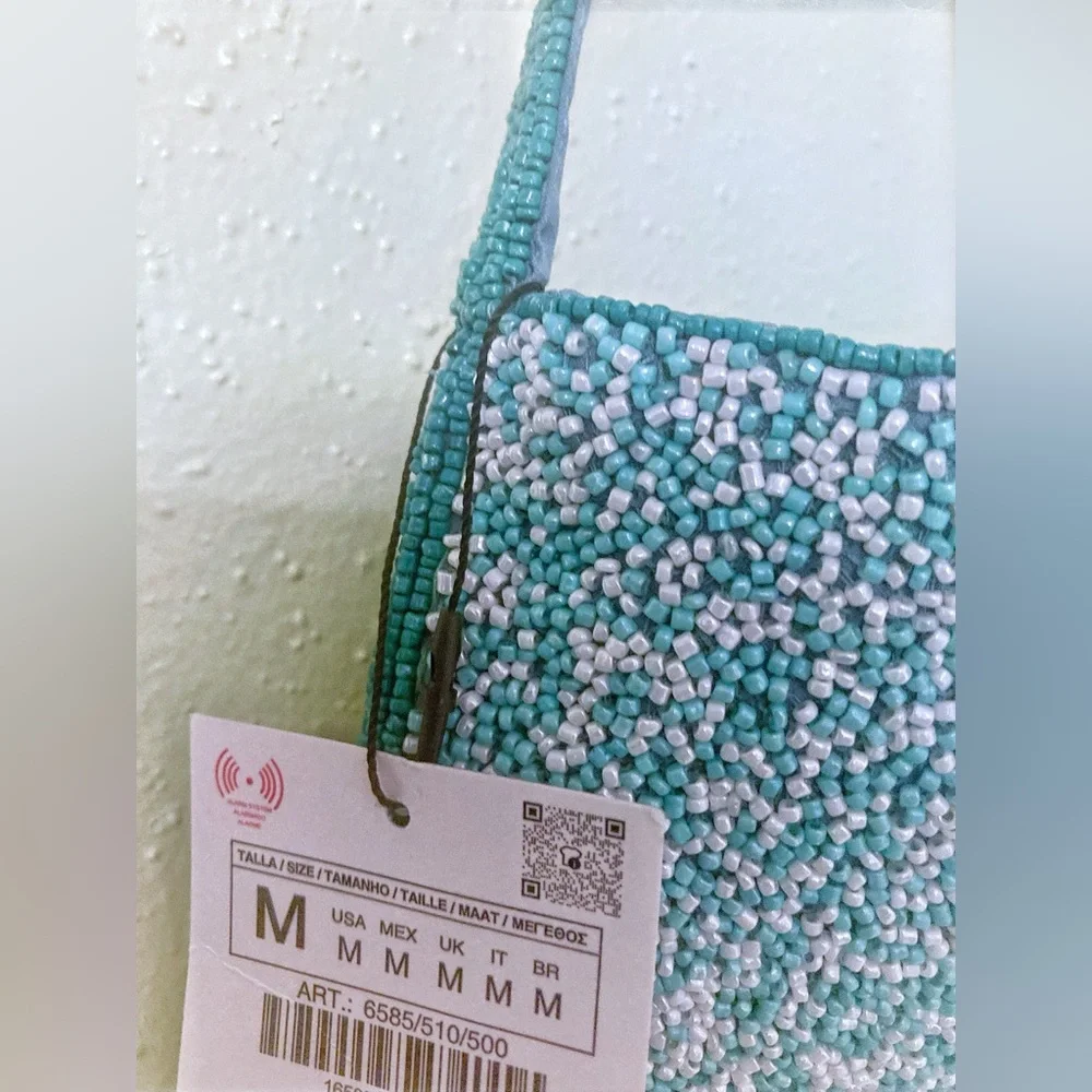 Zara Beaded Fish Mini Bucket Bag. NWT - Picture 6 of 7